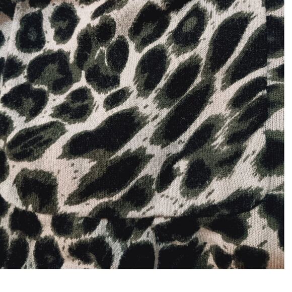 INC Open Cardigan Plus 1X Ruffle Animal Print Green Black Pockets Career Office - Picture 5 of 8